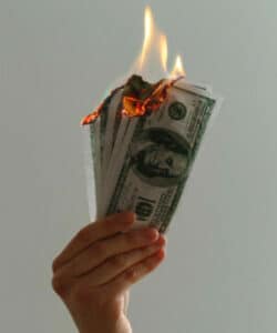 money on fire
